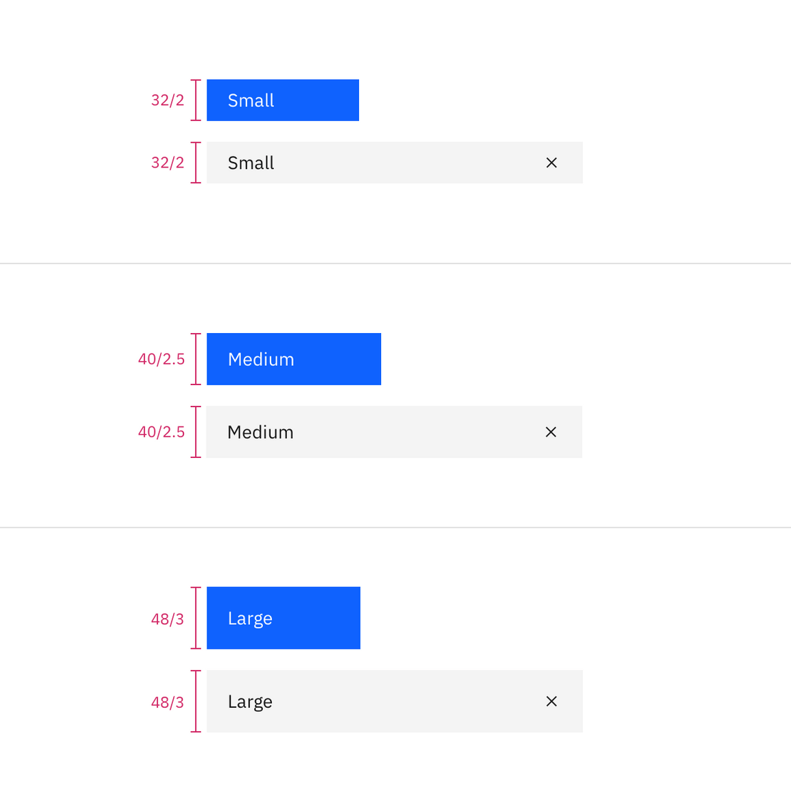 File and button sizes